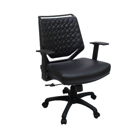 Picture of   Nero chair LB كرسي مكتب ظهر وسط جلد - أسود - نجمة فيبر