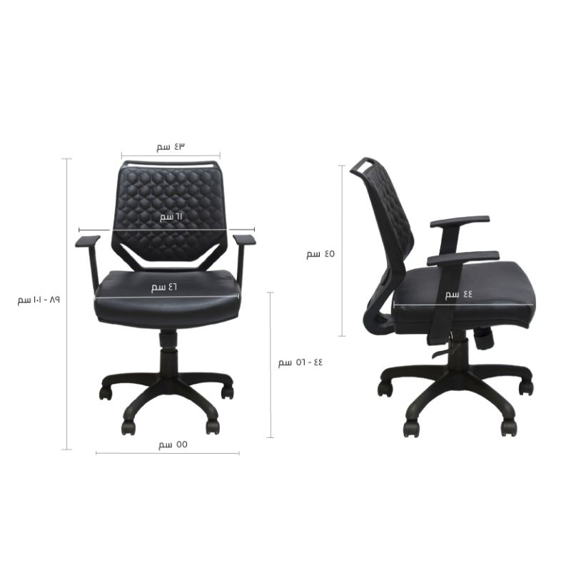 صورة   Nero chair LB كرسي مكتب ظهر وسط جلد - أسود - نجمة فيبر