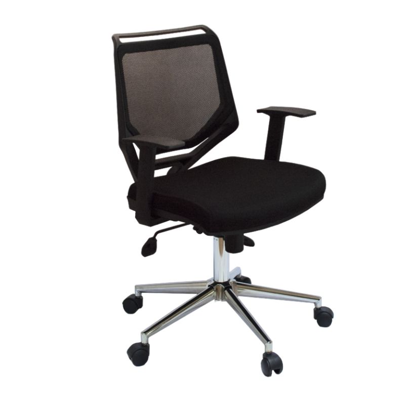 صورة   Nero chair LB كرسي مكتب ظهر وسط قماش - أسود - نجمة معدنية