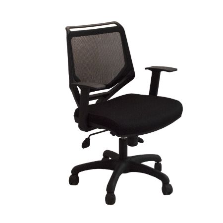 صورة   Nero chair LB كرسي مكتب ظهر وسط قماش - أسود - نجمة بلاستيك